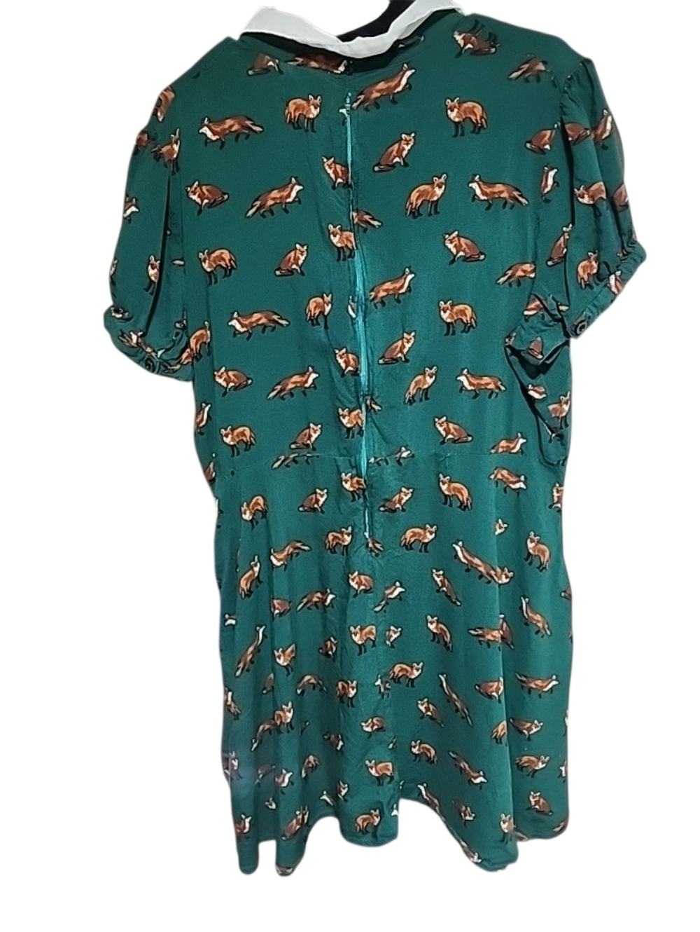 Hell Bunny Vixey Fox 40's Dress Dark Green. Size 4 X - Picture 3 of 6